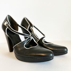 Vince Camuto Black and White Platform Heels